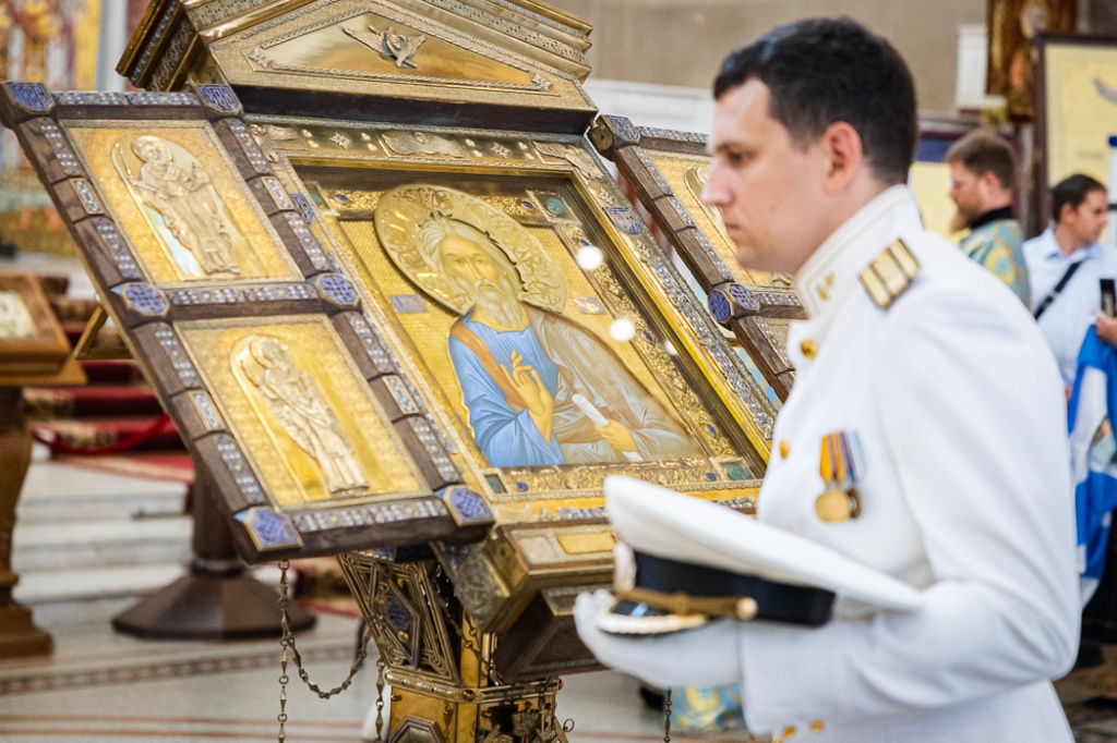Зам. председателя Синодального отдела МП РПЦ, курирующий ВМФ России, архимандрит Алексий (Ганьжин), сослужил епископу Кронштадтскому Вениамину на молебне в Главном Морском соборе России в преддверии Дня ВМФ Зам. председателя Синодального отдела МП РПЦ, курирующий ВМФ России, архимандрит Алексий (Ганьжин), сослужил епископу Кронштадтскому Вениамину на молебне в Главном Морском соборе России в преддверии Дня ВМФ