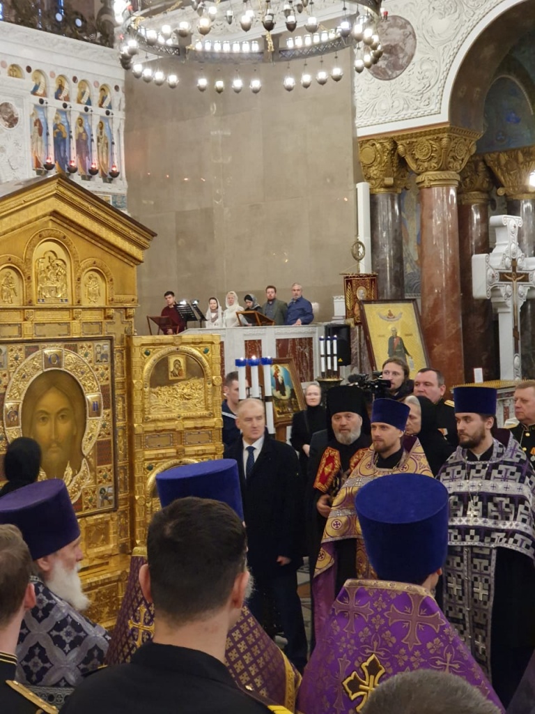 Зам. председателя Синодального отдела РПЦ Архимандрит Алексий (Ганьжин) возглавил торжественную встречу главной иконы Вооруженных Сил Российской Федерации «Спас Нерукотворный» принесенной в Санкт-Петербург Зам. председателя Синодального отдела РПЦ Архимандрит Алексий (Ганьжин) возглавил торжественную встречу главной иконы Вооруженных Сил Российской Федерации «Спас Нерукотворный» принесенной в Санкт-Петербург